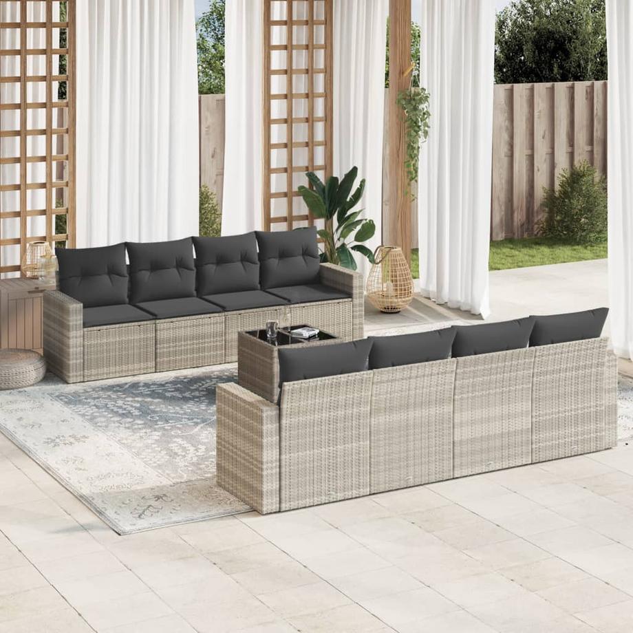VidaXL Ensemble de canapés de jardin rotin synthétique  