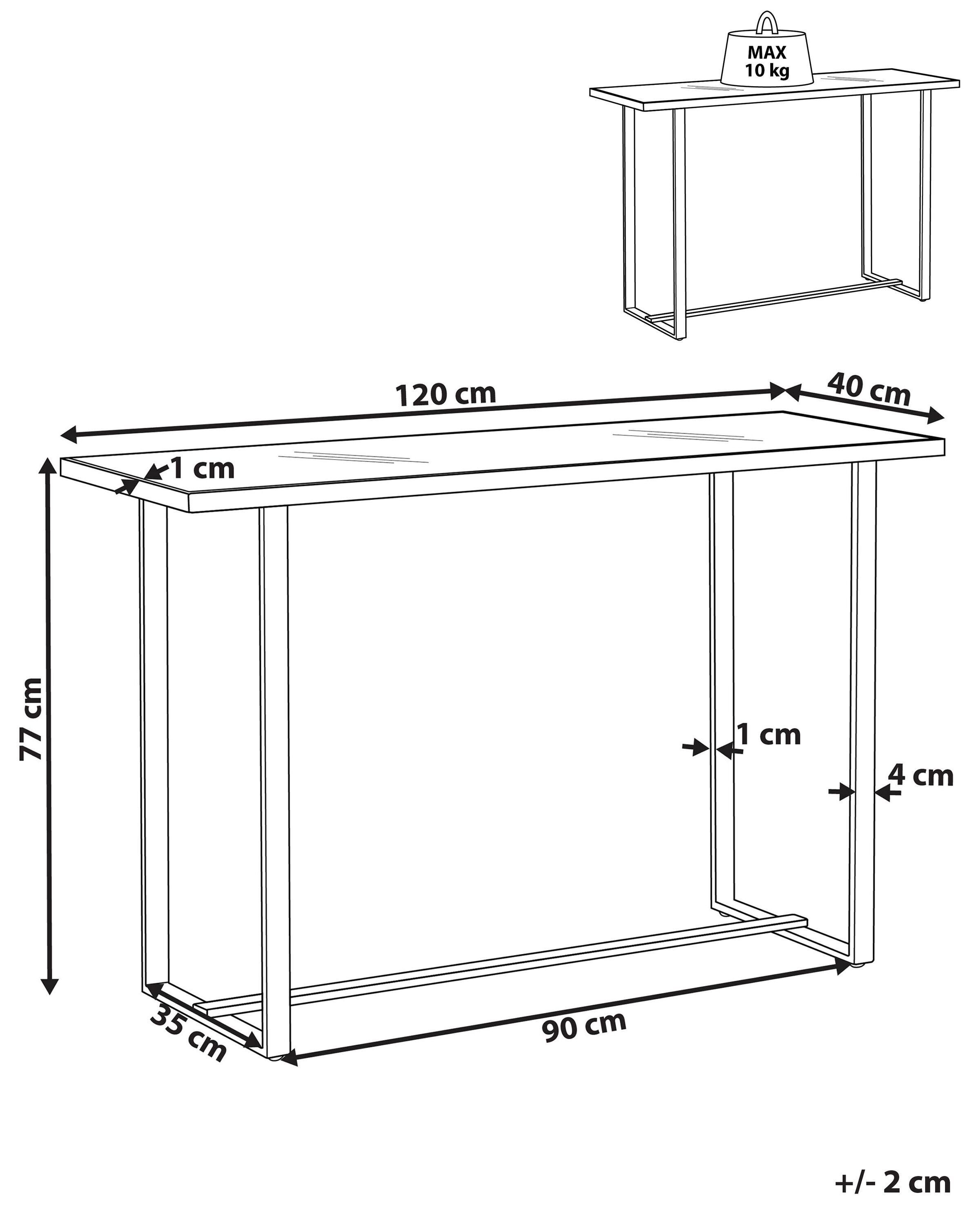 Beliani Konsolentisch aus Sicherheitsglas Modern PLANO  