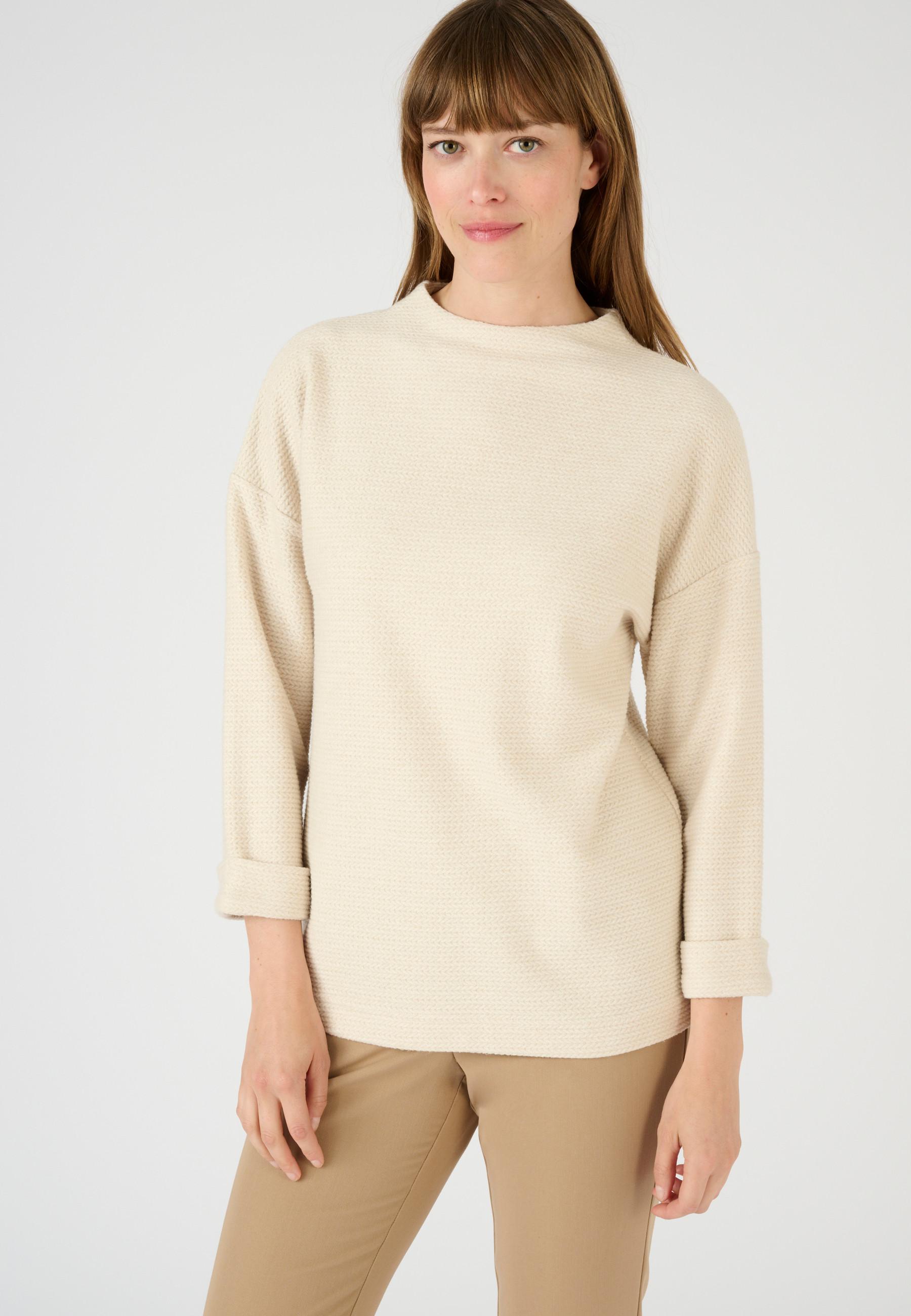 Image of T-shirt Aus Dicker Jacquard-maschenware Damen Braun 46-48