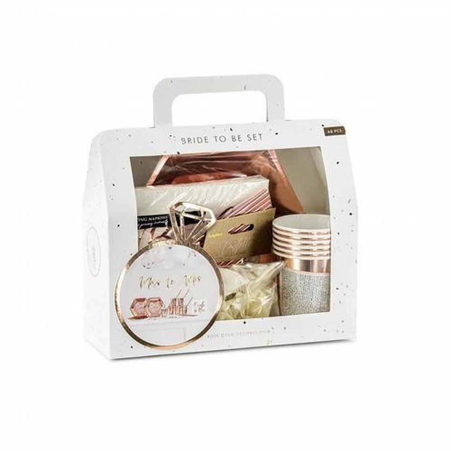 Geschenkidee  Party Dekoset "Bride to be" roségold 