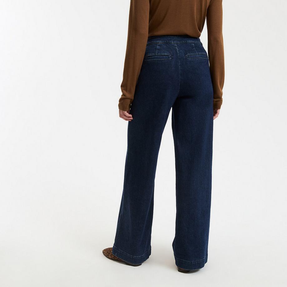 La Redoute Collections Weite High-Waist-Jeans mit Hosenklappe  