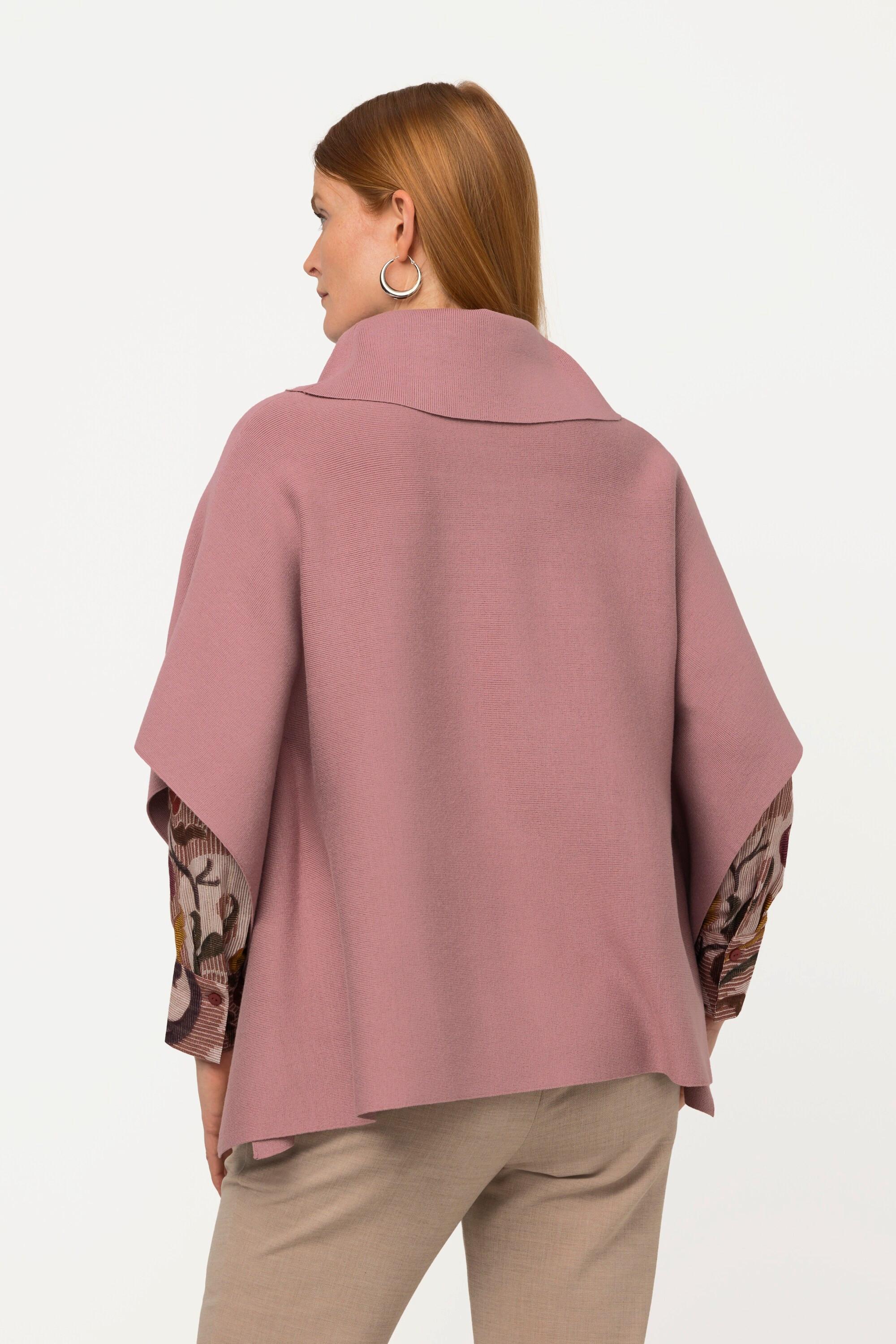 Ulla Popken  Maglione poncho smanicato dal taglio oversize con collo alto 