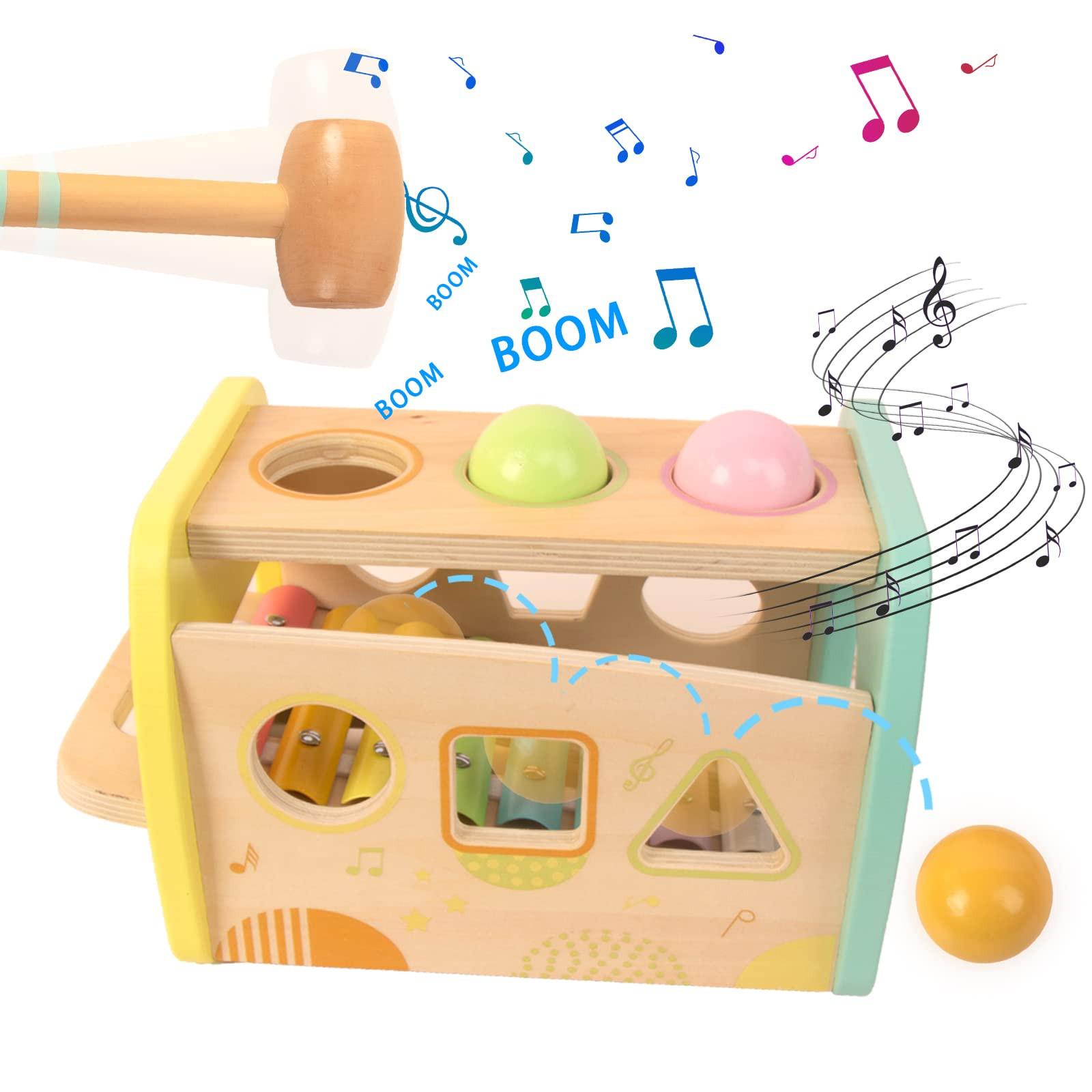 Activity-board  Xylophone et marteau, 3 en 1 jouet musical éducatif pour les enfants d'âge préscolaire jouet en bois jouet éducatif jouet pour la motricité 