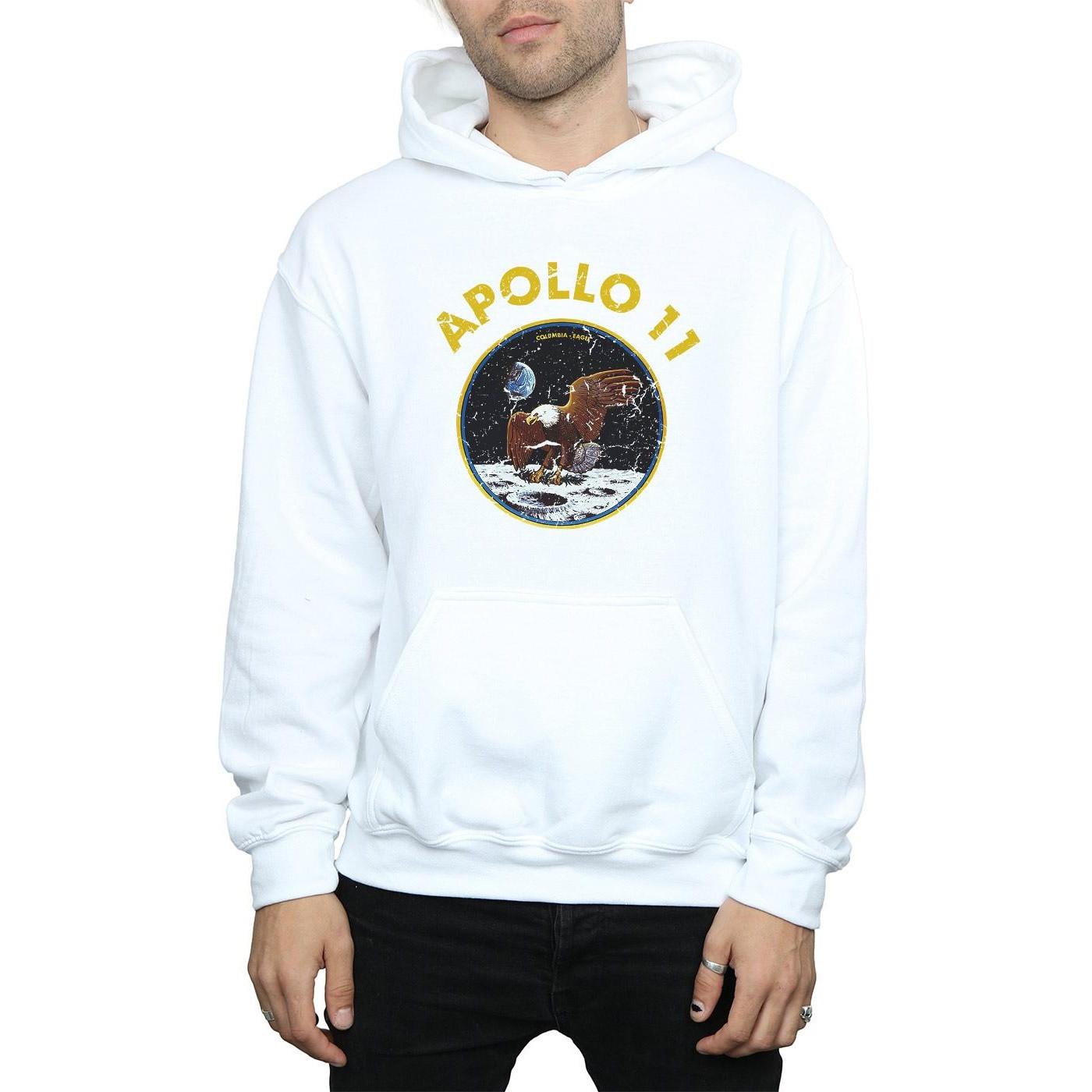 Image of Classic Apollo 11 Kapuzenpullover Herren Weiss L