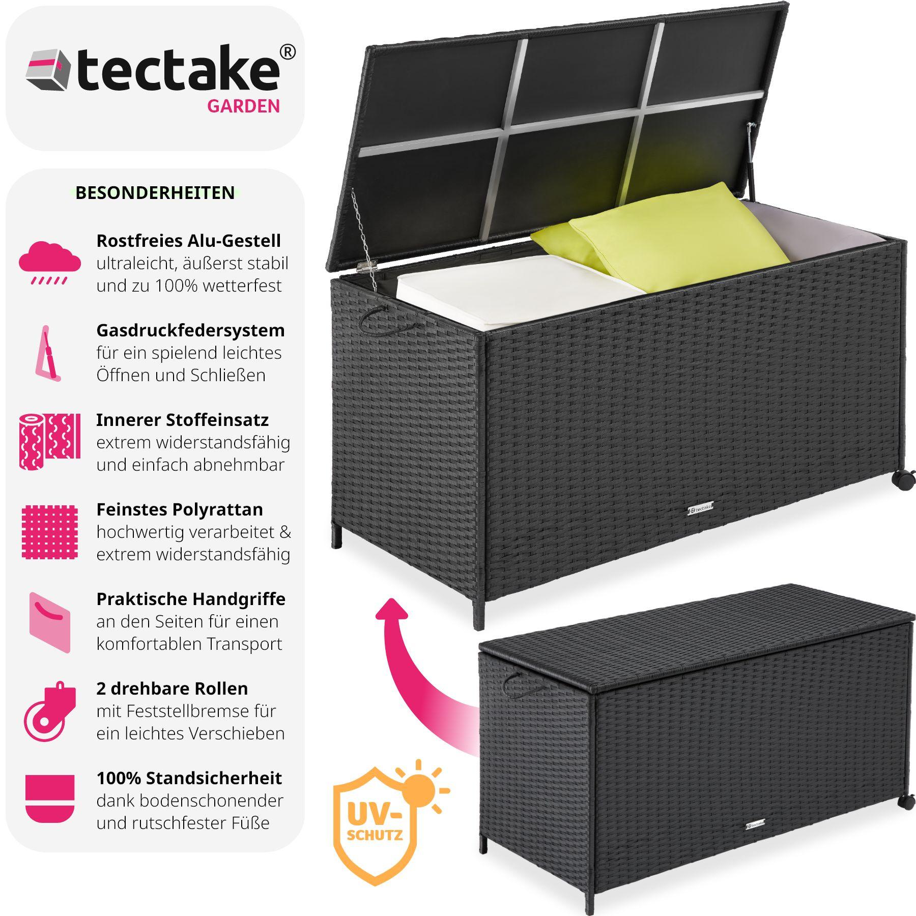 Tectake Auflagenbox mit Aluminiumgestell und Rollen  