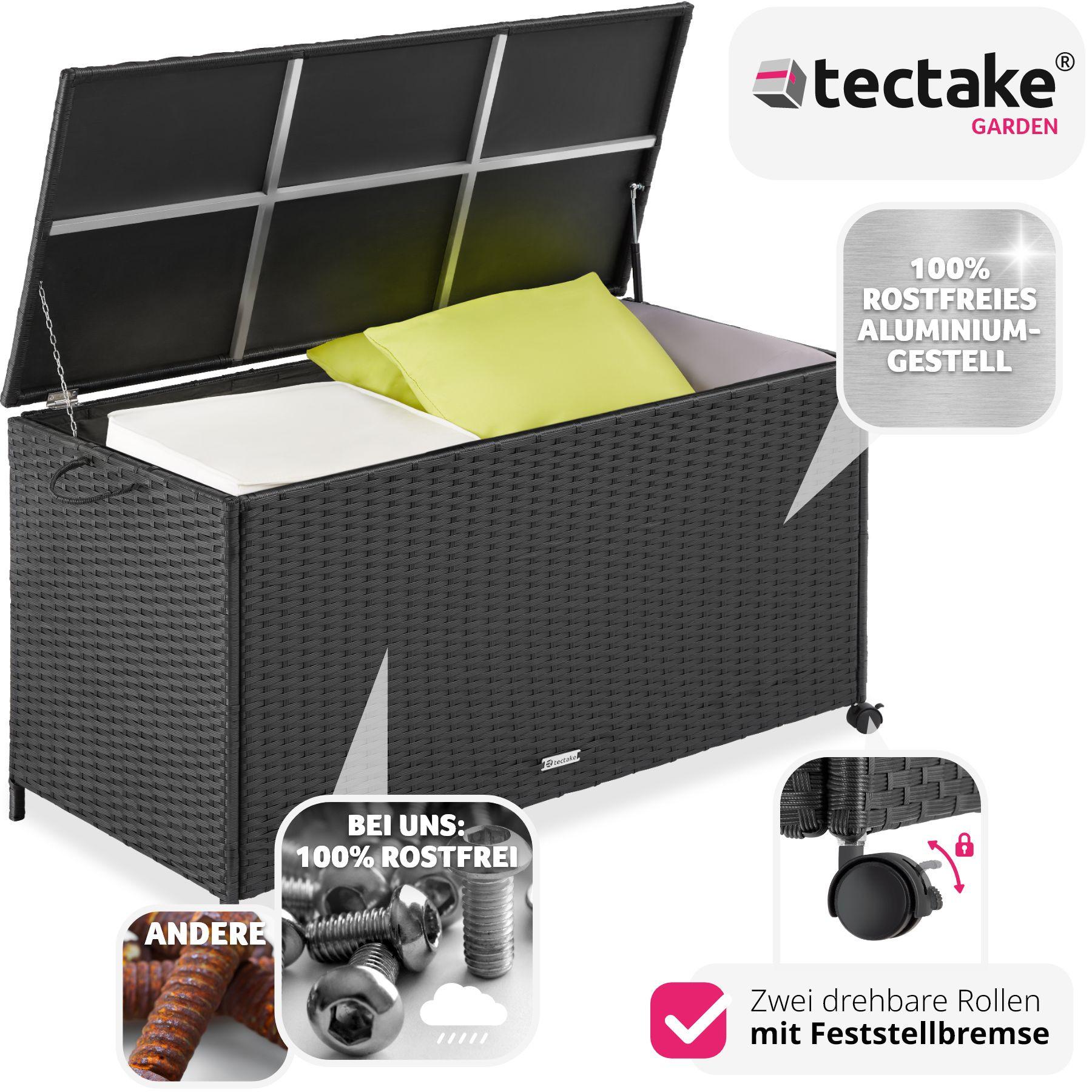 Tectake Auflagenbox mit Aluminiumgestell und Rollen  