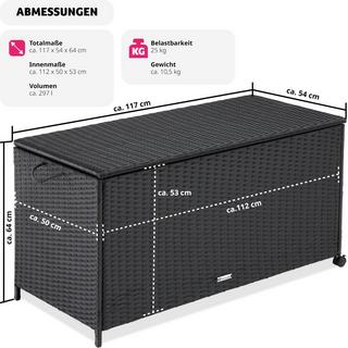 Tectake Auflagenbox mit Aluminiumgestell und Rollen  