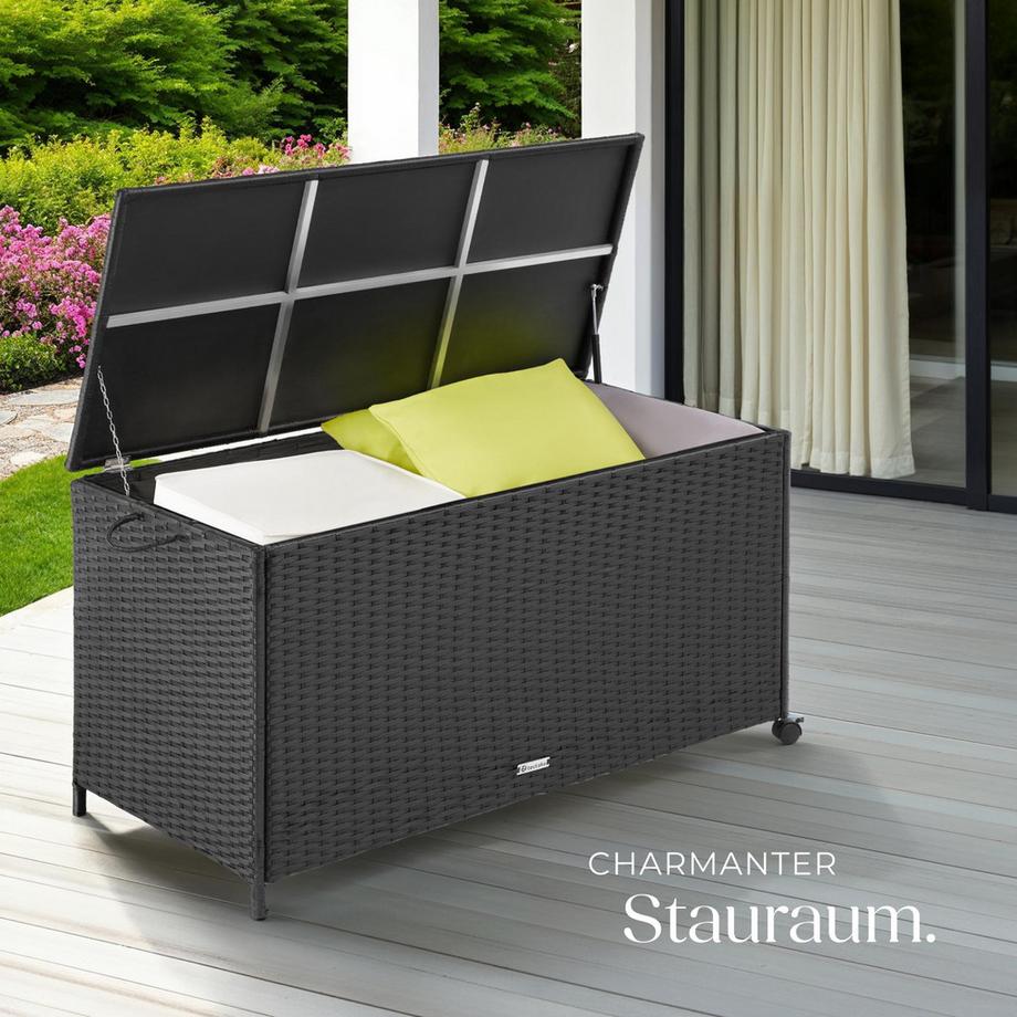 Tectake Coffre de rangement avec cadre en aluminium et roues  