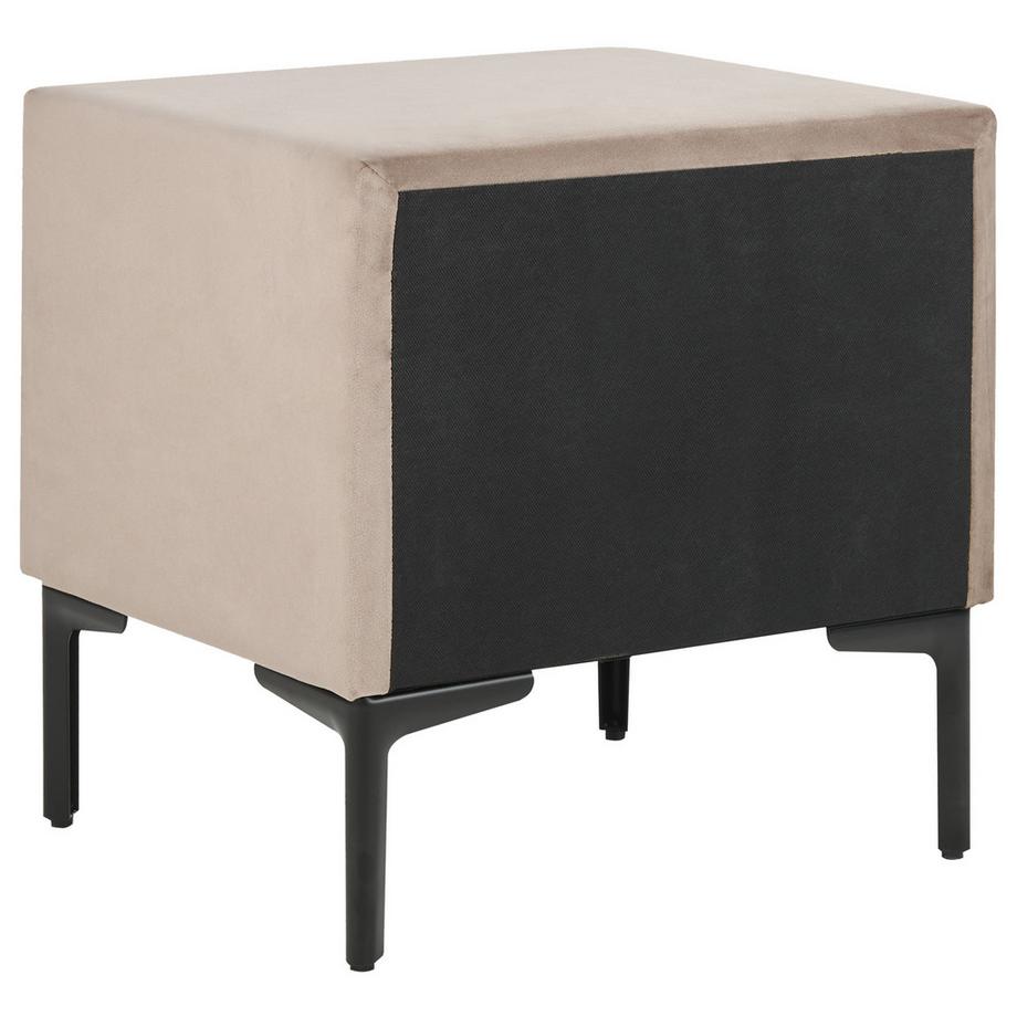 Beliani Table de nuit à 2 tiroirs en Velours  SEZANNE  