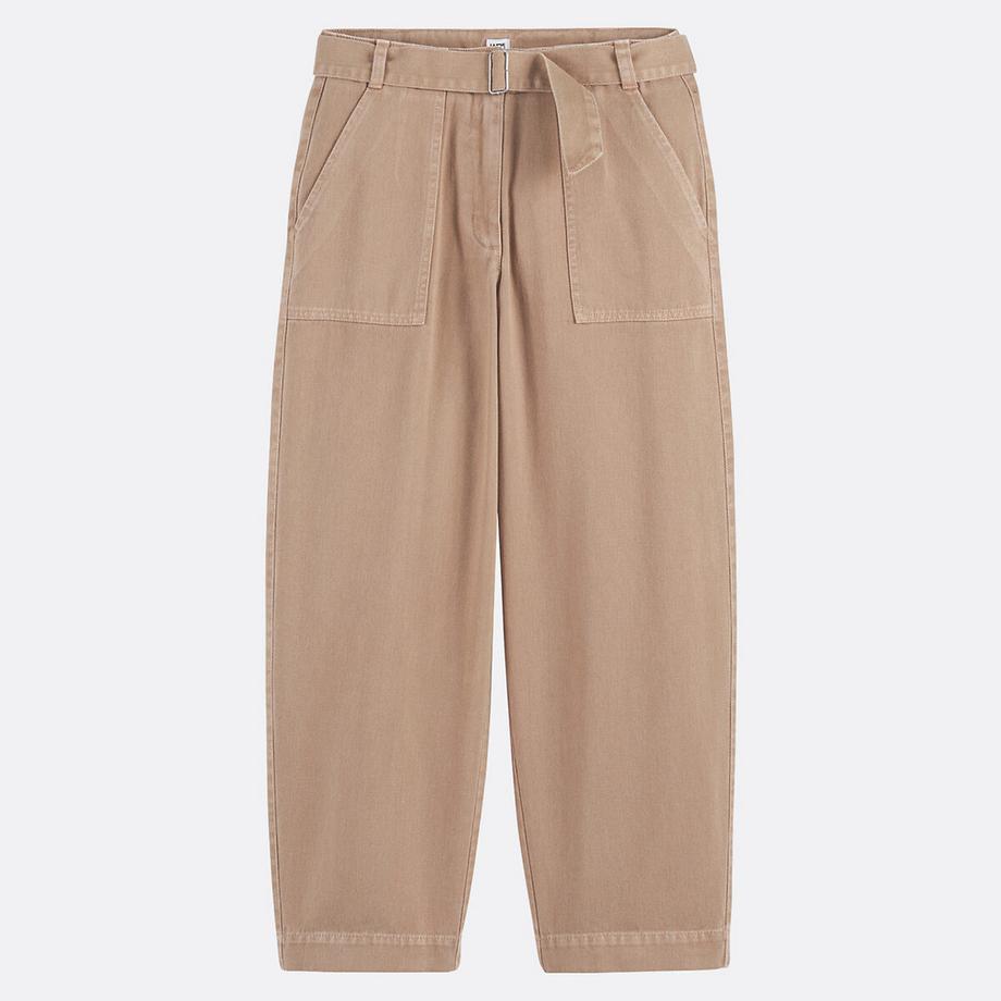 La Redoute Collections Pantalon Large Coupe Barrel avec Ceinture  