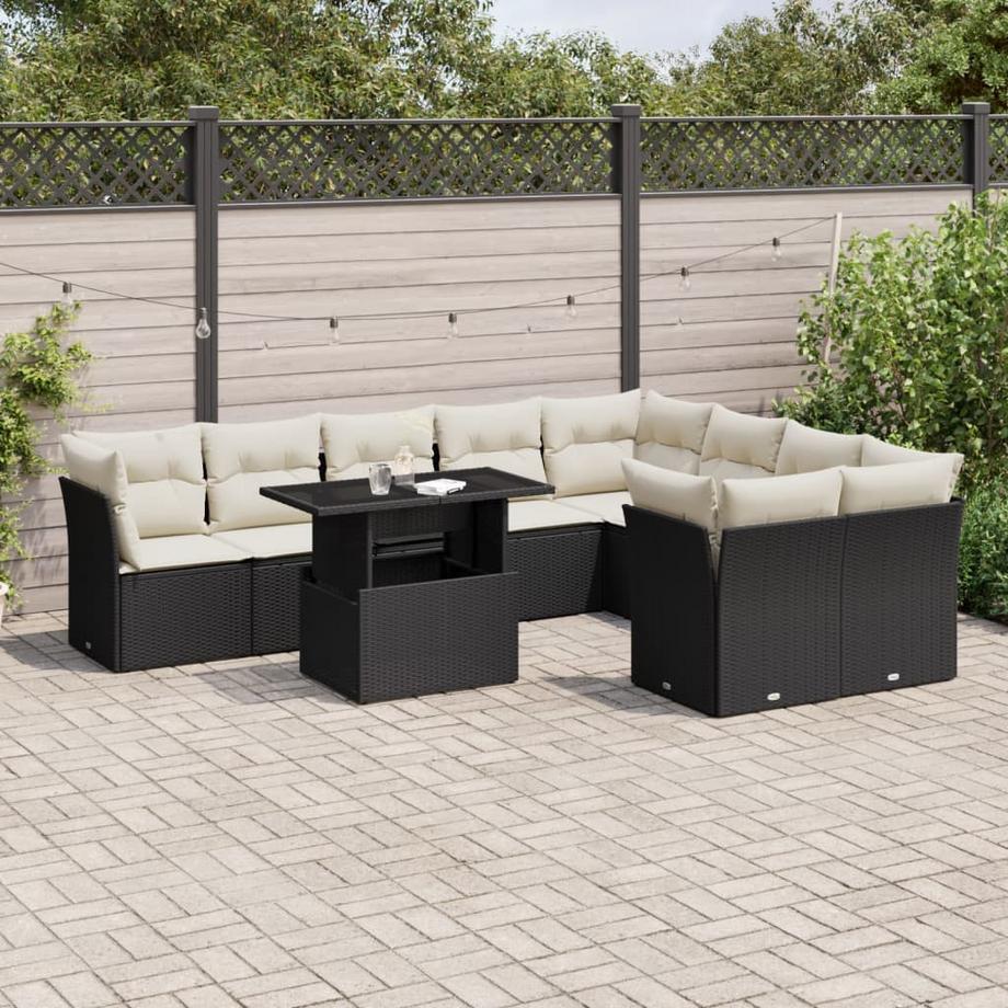 VidaXL Ensemble de canapés de jardin rotin synthétique  