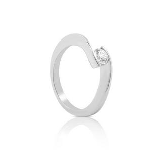 MUAU Schmuck  Bague Solitaire Diamant 0.40ct. or blanc 750 