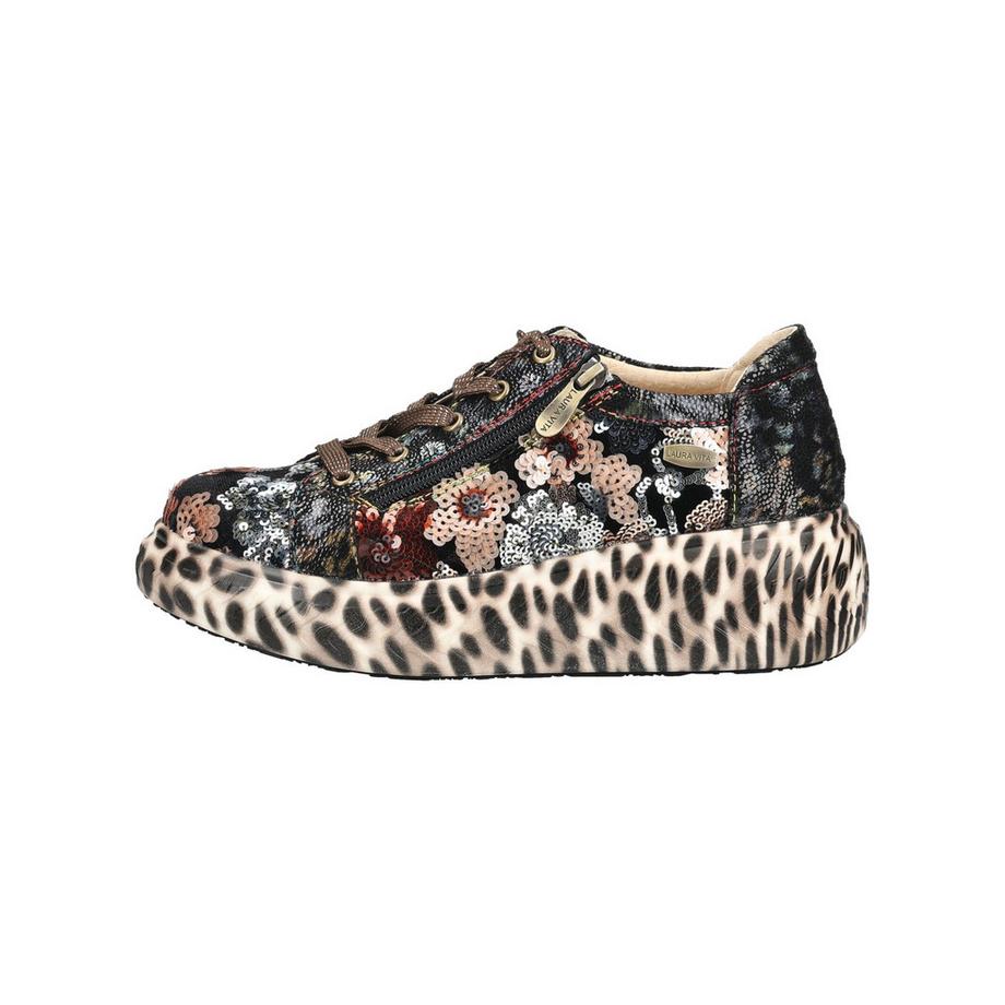 Laura Vita Floral Pailletten Sneaker mit Plateausohle  