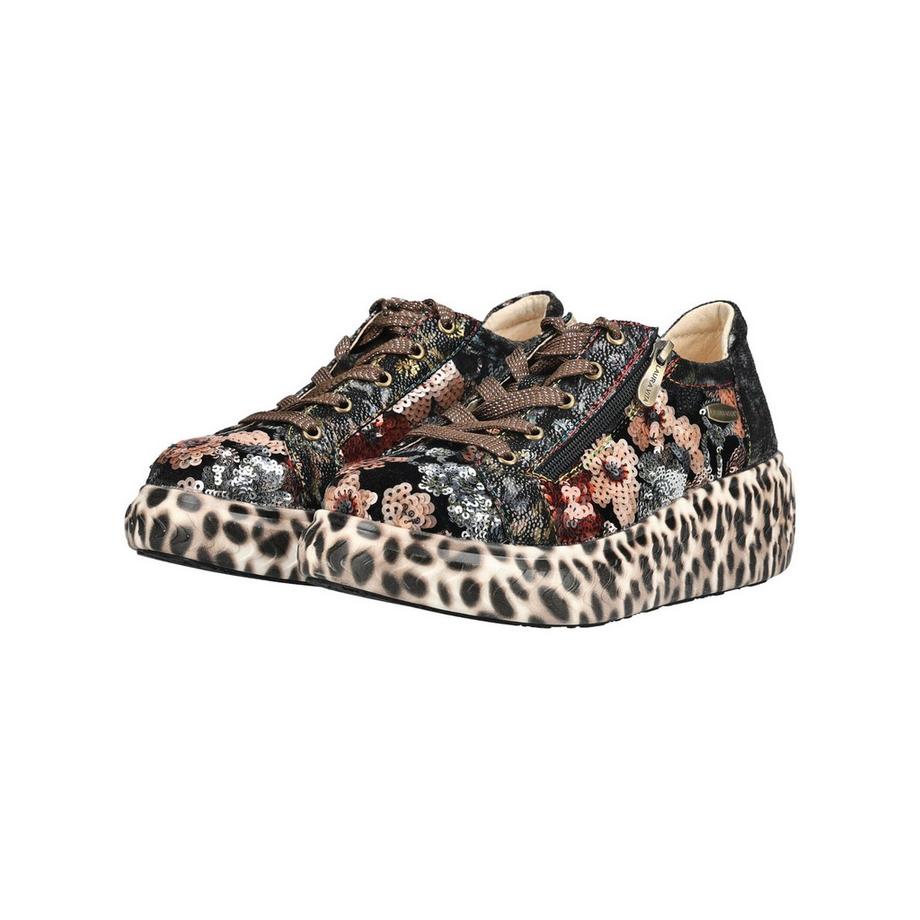 Laura Vita Floral Pailletten Sneaker mit Plateausohle  