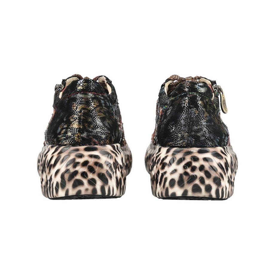 Laura Vita Floral Pailletten Sneaker mit Plateausohle  