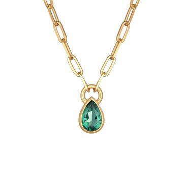 Halskette Quarz Tropfen Chain Optik