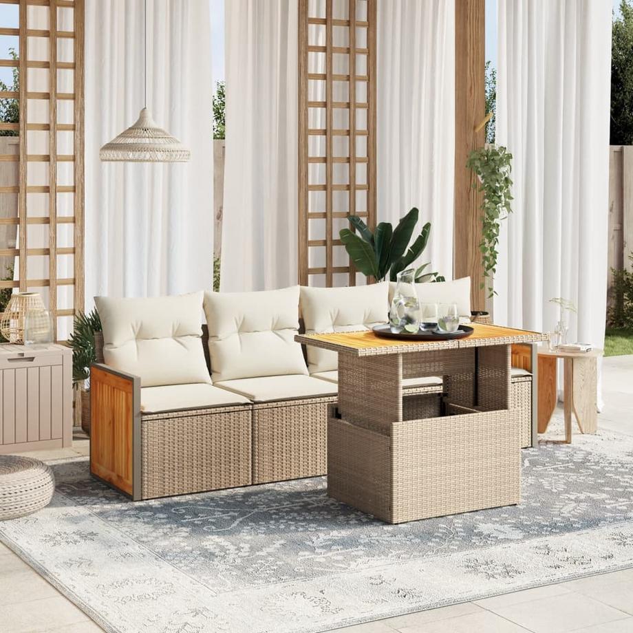 VidaXL Ensemble de canapés de jardin rotin synthétique  