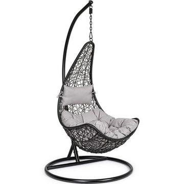 Fauteuil suspendu de jardin Amirantes avec coussin noir