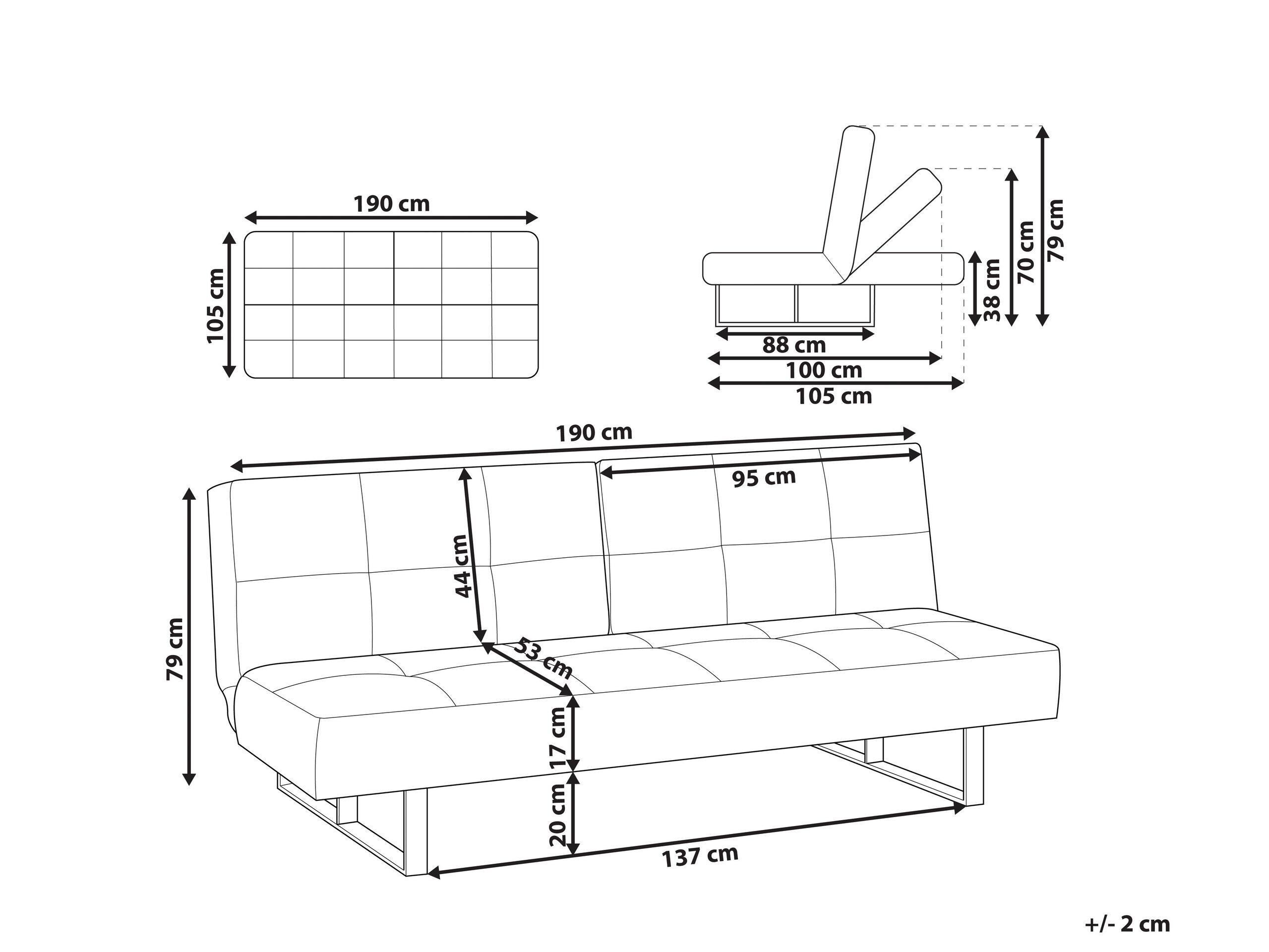 Beliani Schlafsofa aus Polyester Modern DUBLIN  