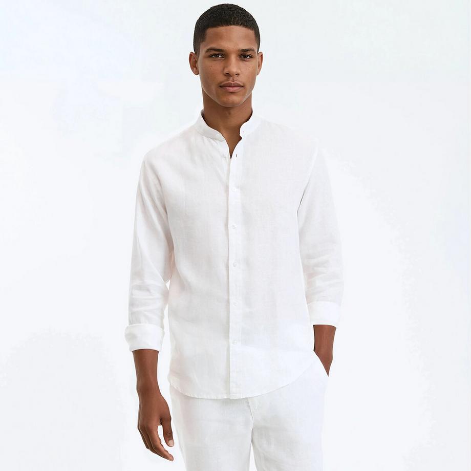 La Redoute Collections Signature Camicia Dritta Lino Collo Coreana  