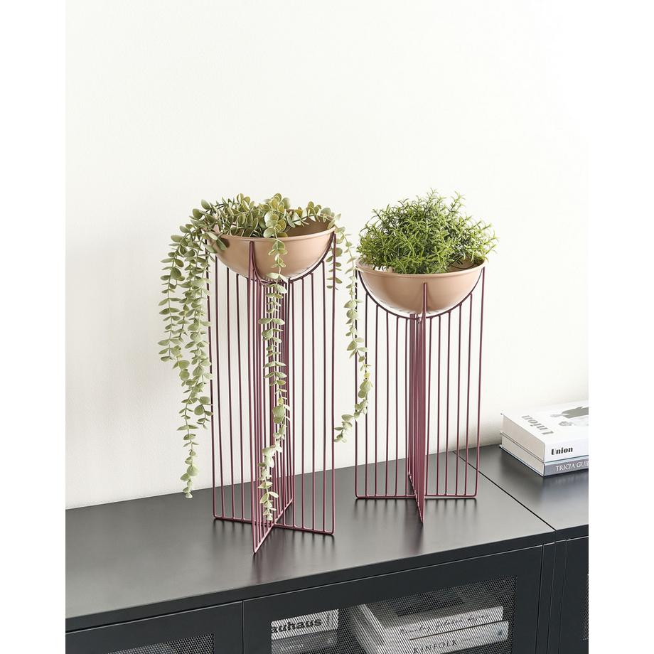 Beliani Set di 2 vasi rialzati per piante en Ferro Moderno FICARIA  