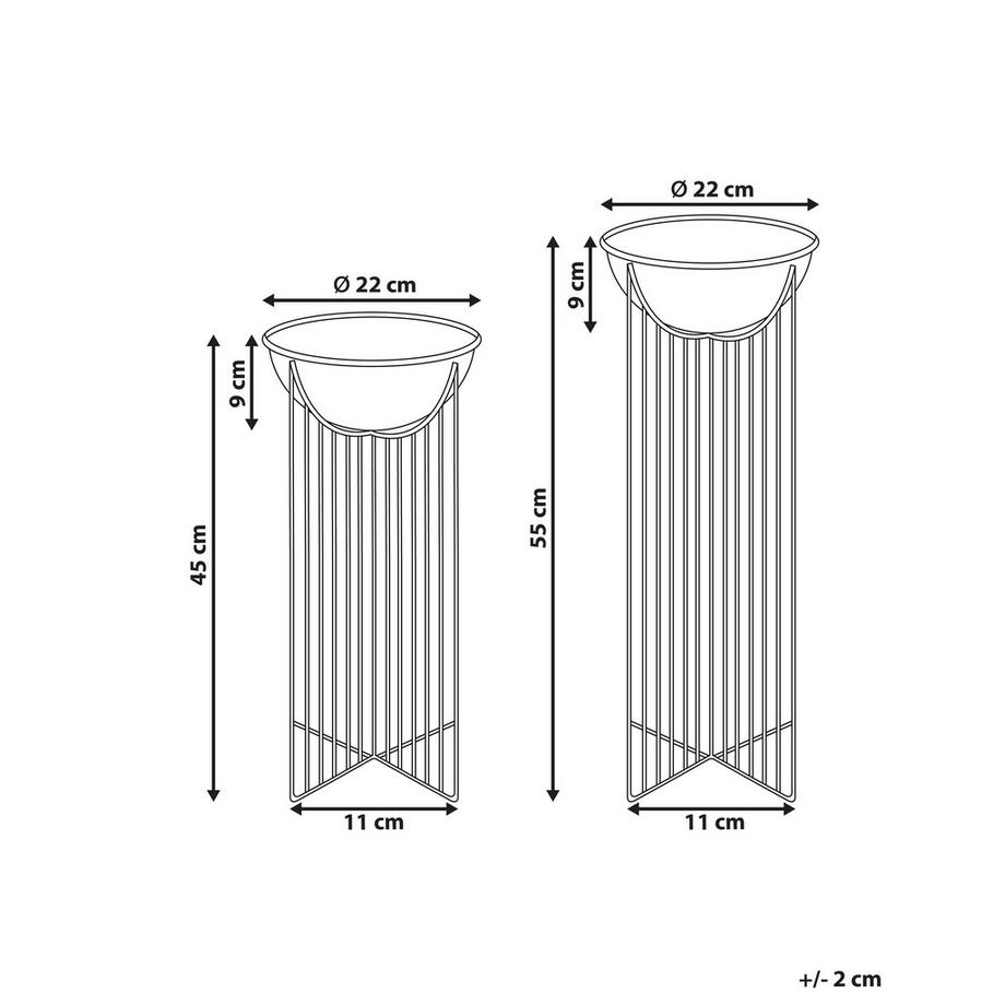Beliani Set di 2 vasi rialzati per piante en Ferro Moderno FICARIA  