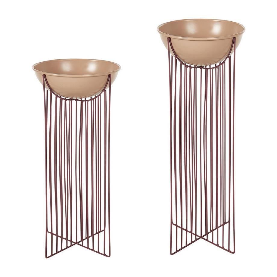 Beliani Set di 2 vasi rialzati per piante en Ferro Moderno FICARIA  