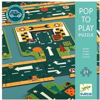 Djeco  Djeco Play Puzzle Car Road (21 pièces) 