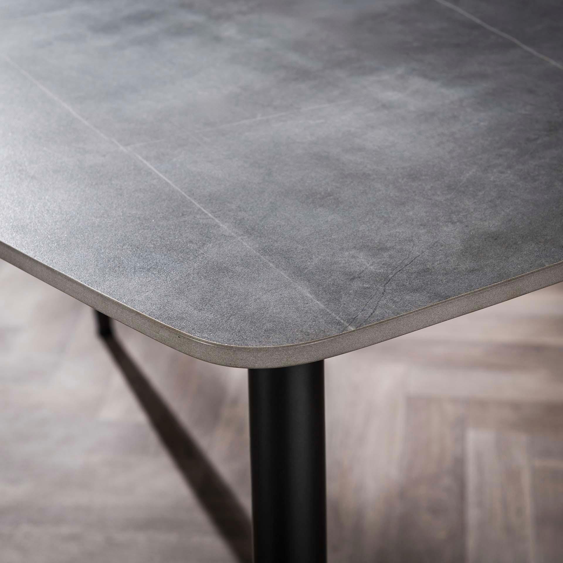 mutoni Table de salle à manger céramique gris clair 140x80  