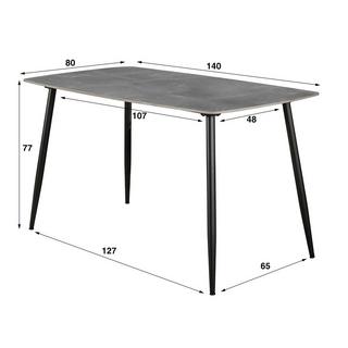 mutoni Table de salle à manger céramique gris clair 140x80  