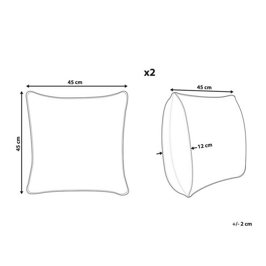 Beliani Dekokissen 2er Set aus Samtstoff Modern GARDENIA  
