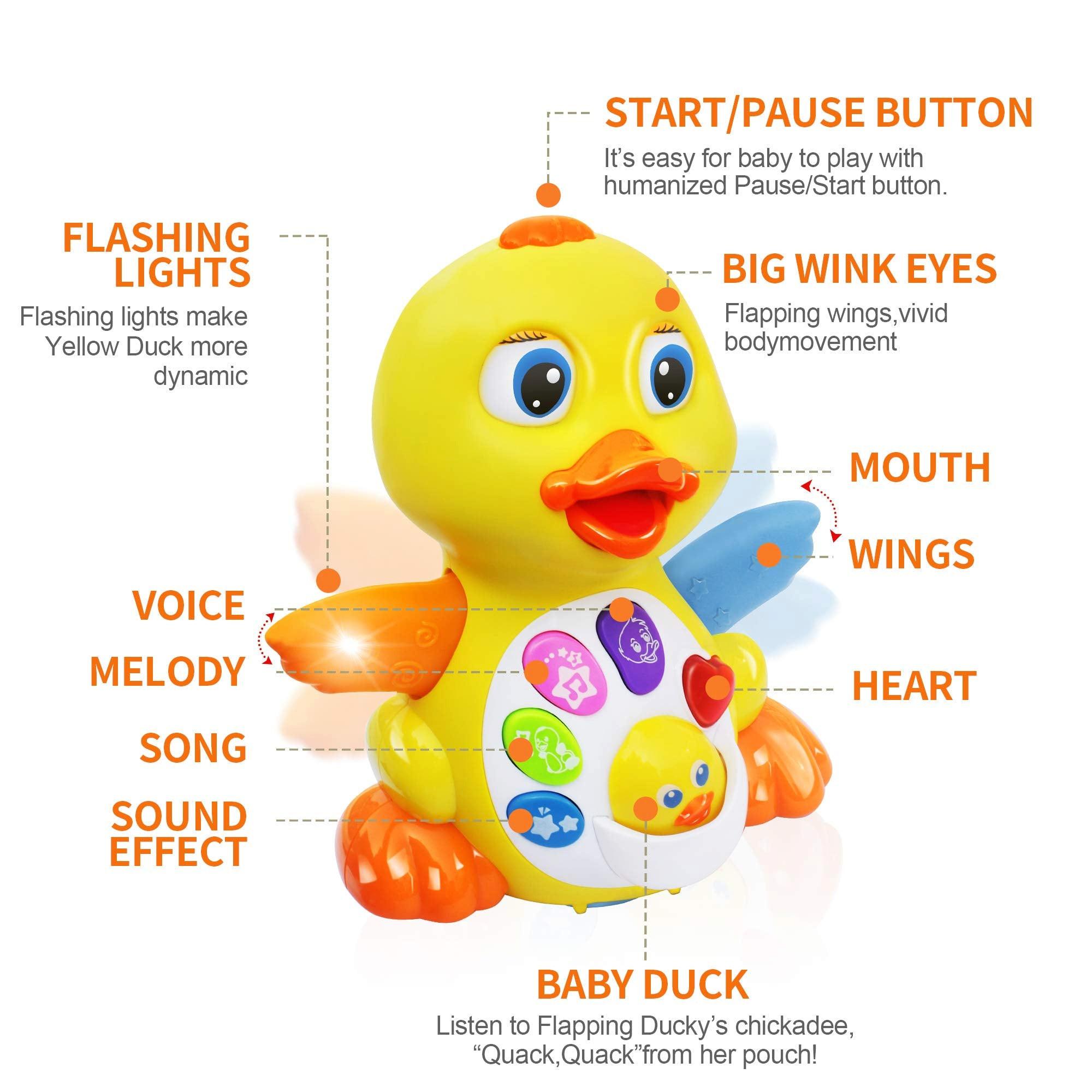 Activity-board  Jouet bébé canard avec musique et lumières, jouet musical à ramper, jouet éducatif pour bébé 