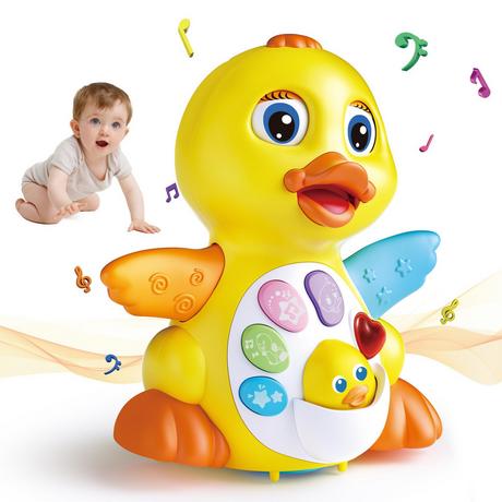 Activity-board  Jouet bébé canard avec musique et lumières, jouet musical à ramper, jouet éducatif pour bébé 