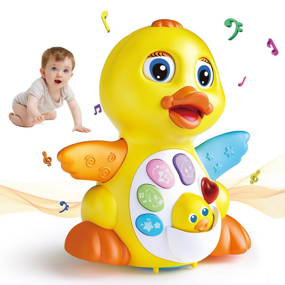 Activity-board  Ente Babyspielzeug mit Musik und Lichtern, krabbelndes musikalisches Spielzeug pädagogisches Babyspielzeug 