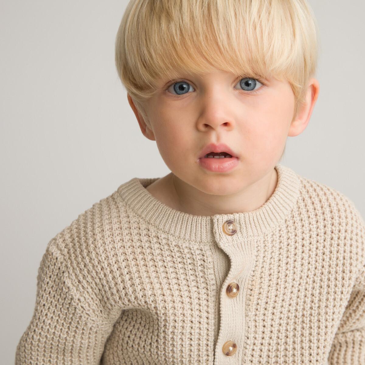 Image of Pullover Mit Rundhals Und Knopfleiste Unisex Beige 102