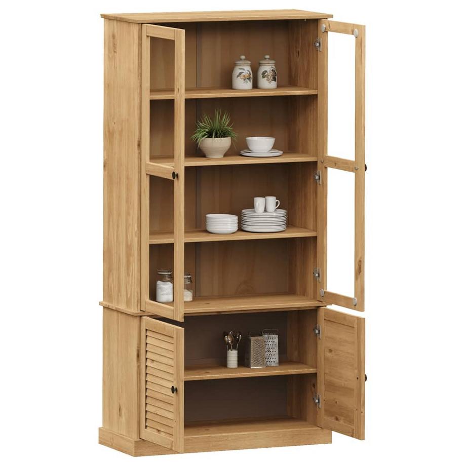VidaXL Glasvitrine kiefernholz  