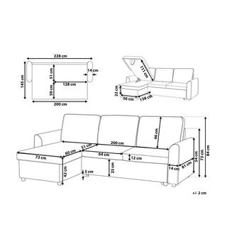 Beliani Rechtsseitiges Ecksofa aus Polyester Modern NESNA  