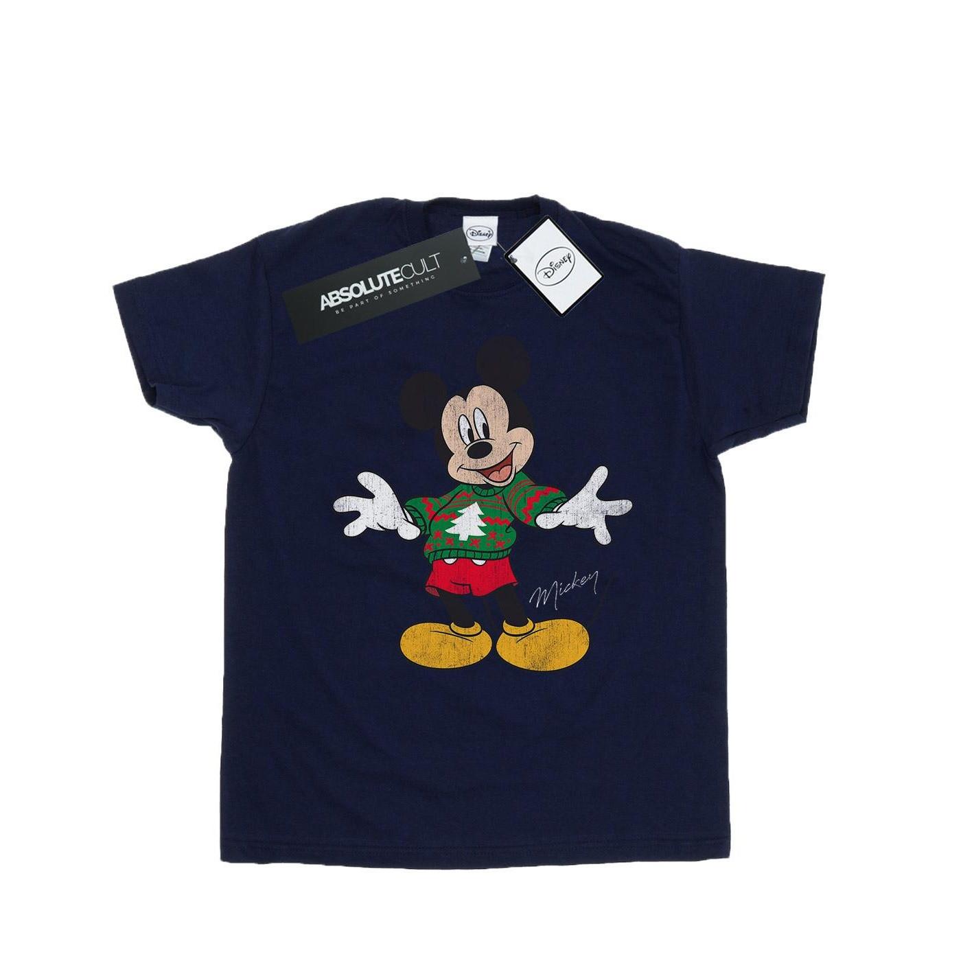 Image of Mickey Mouse Christmas Jumper Tshirt Damen Marine L