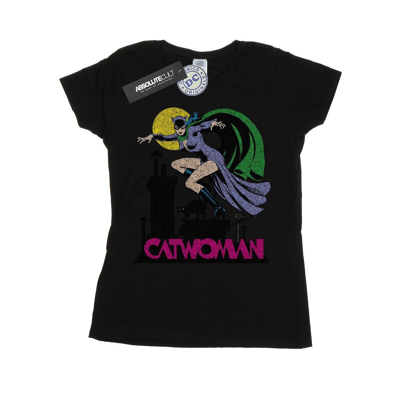 Image of Catwoman Crackle Logo Tshirt Damen Schwarz S