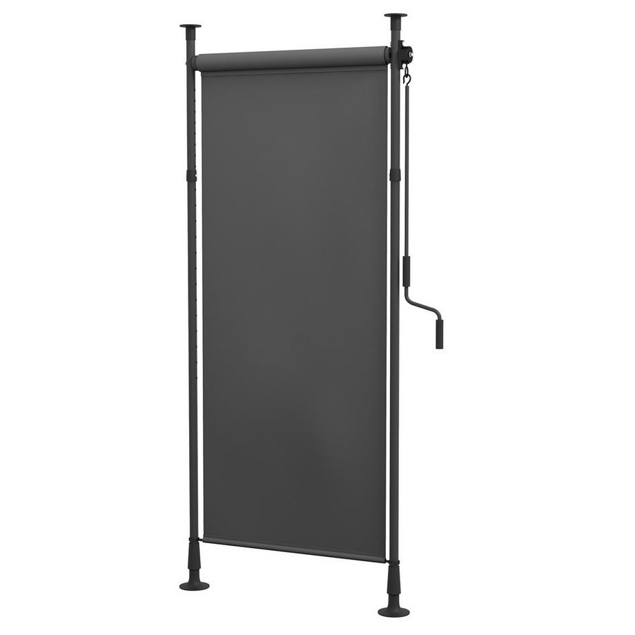 Tenda da sole verticale Protezione solare Tenda avvolgibile per balcone 120x220-310 cm Resistente alle intemperie con manovella Poliestere Grigio scuro per terrazza e giardino