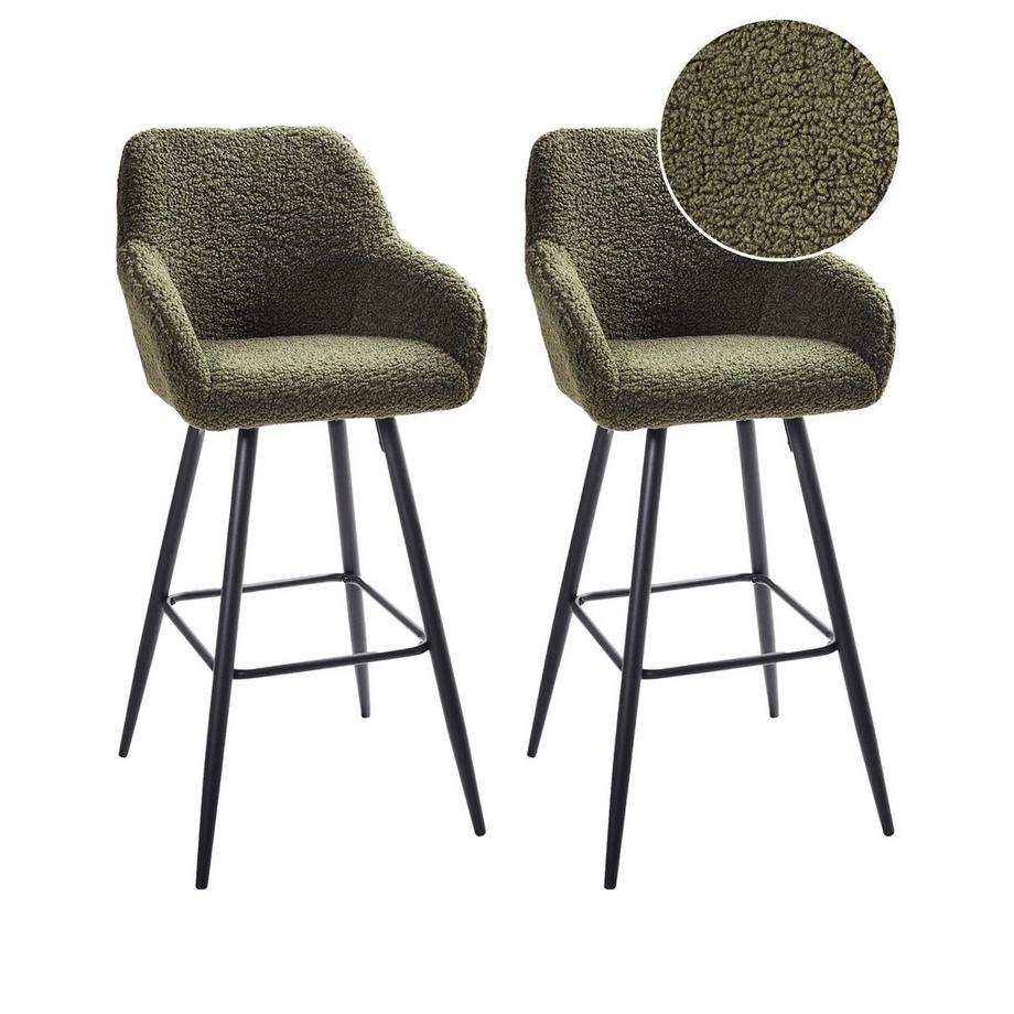 Set mit 2 Barstühlen aus Bouclé  CASMALIA