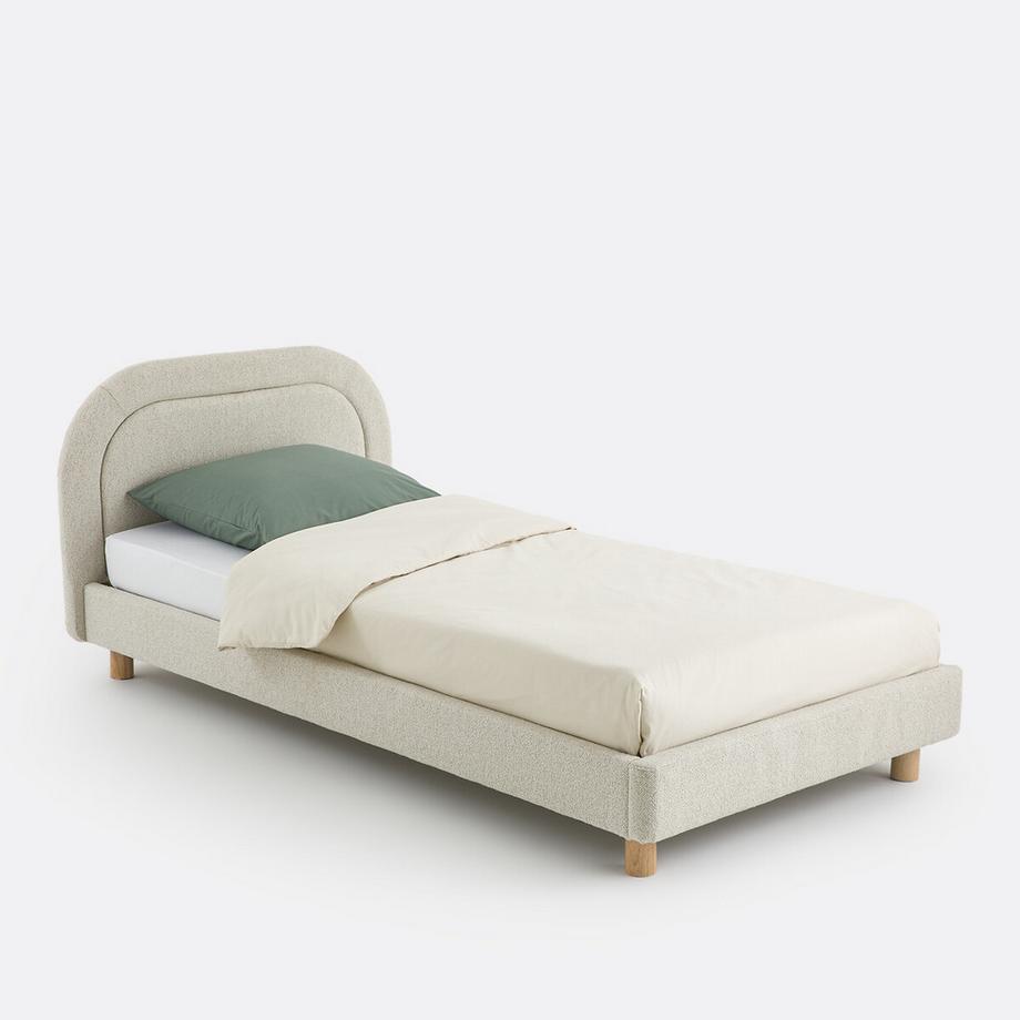 Bouclé-Bett Kiera mit Lattenrost