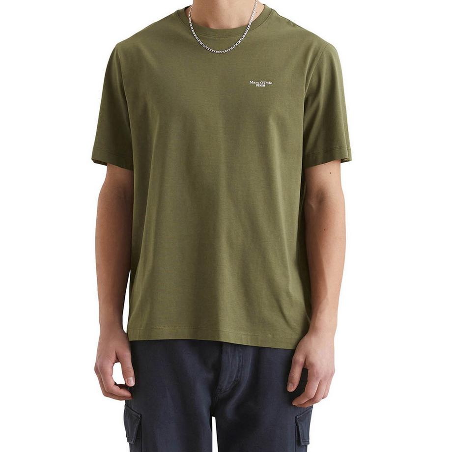 Marc O'Polo Denim T-shirt  Pack de 1 Confortable à porter-T-Shirt, SSL, Logo Print, Reg F  
