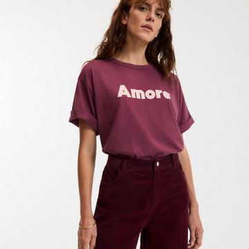 T-Shirt mit Schriftzug und rundem Ausschnitt