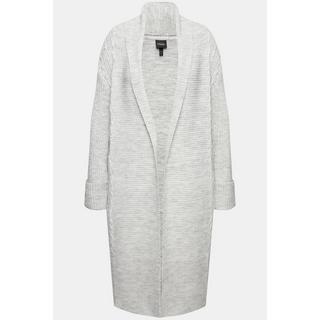 Ulla Popken  Cardigan lungo e aperto in maglia mélange con maniche lunghe 