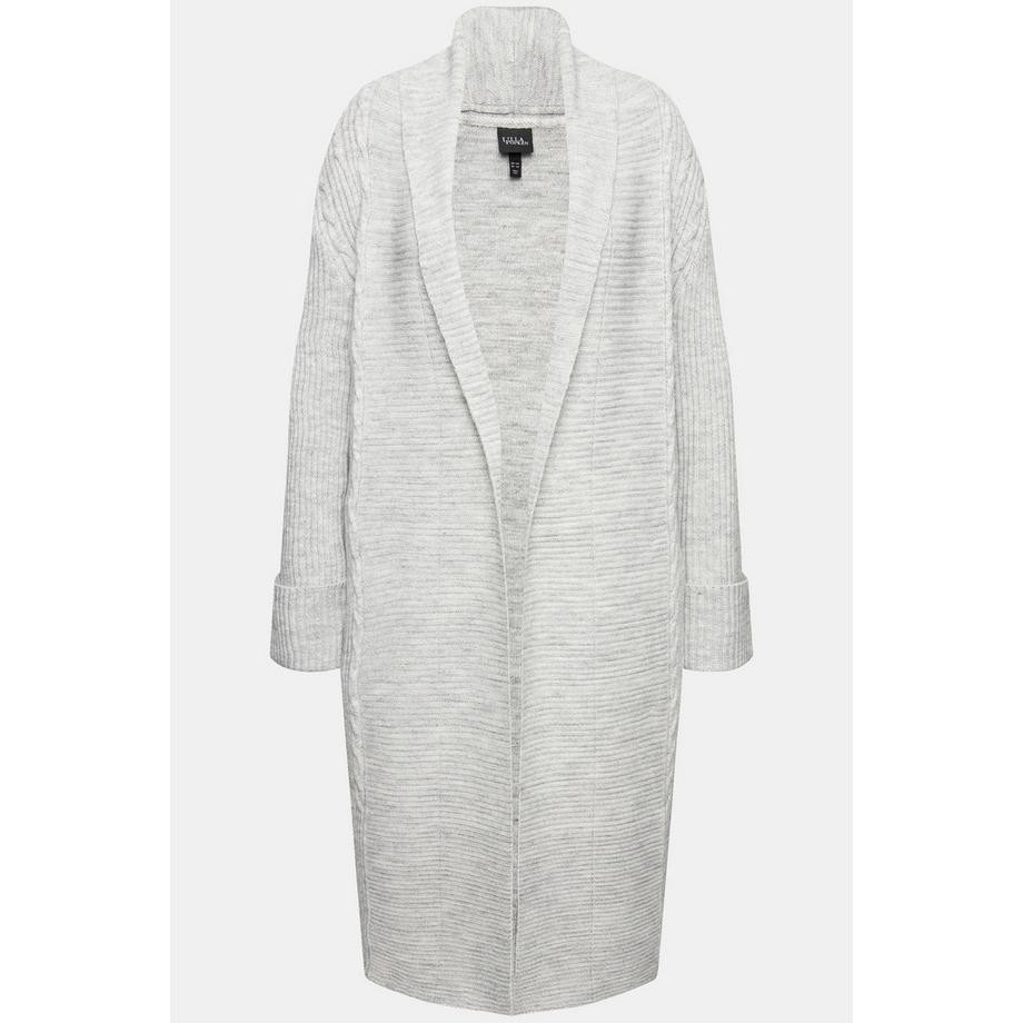 Ulla Popken Cardigan Long Ouvert Chiné  
