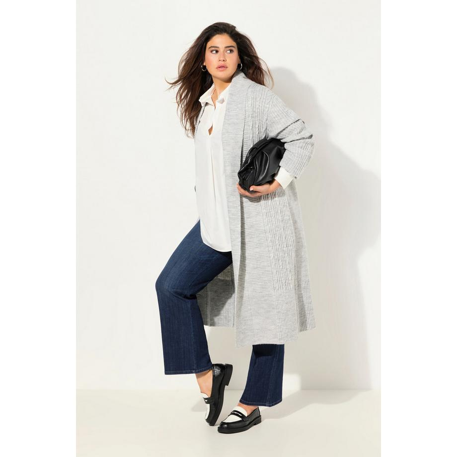 Ulla Popken Cardigan Long Ouvert Chiné  