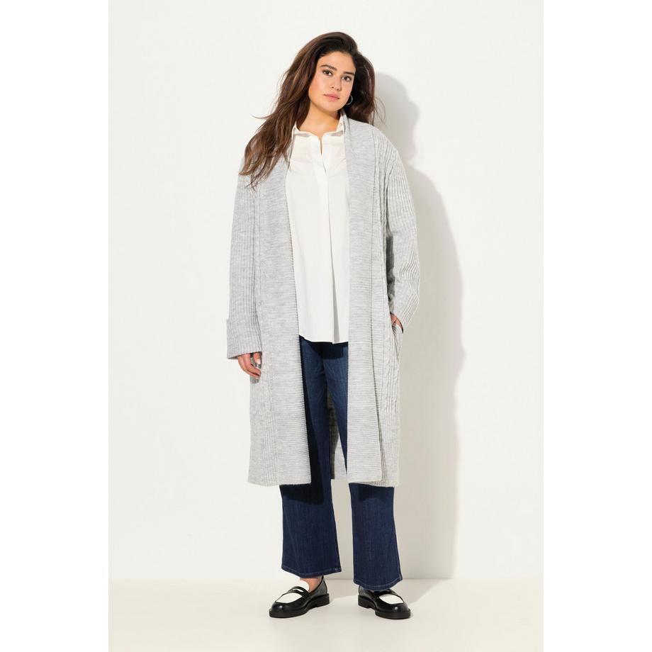 Ulla Popken Cardigan Long Ouvert Chiné  