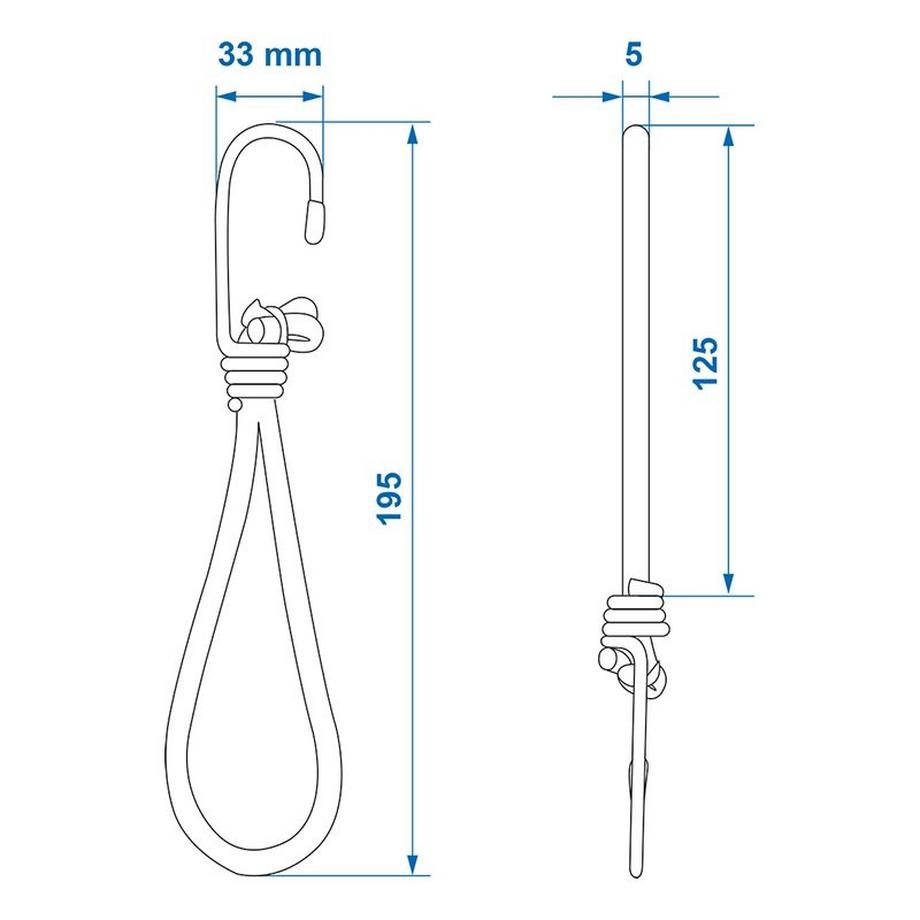 Pricenet  Spannschlüssel für Zeltgummi mit Haken 4 Stück im Blister 