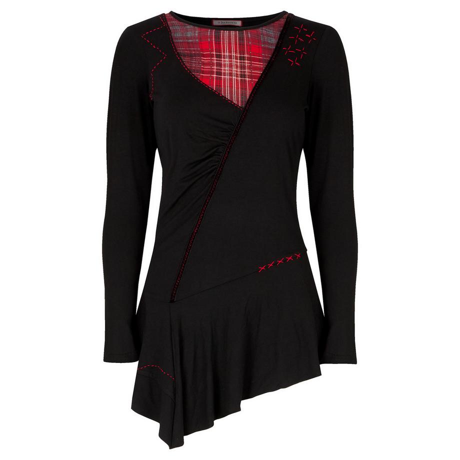 Joe Browns Schwarzes Karomuster Tunika Top  
